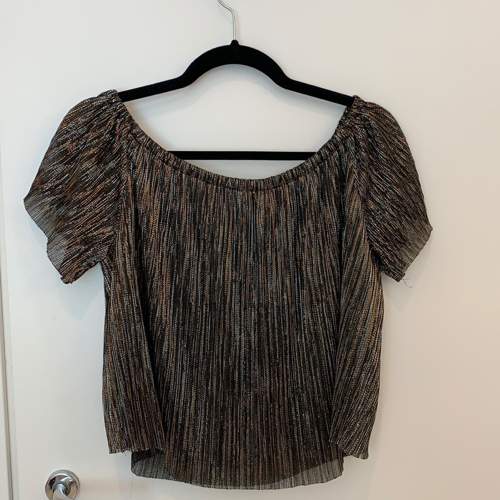 Metallic Off Shoulder Blouse